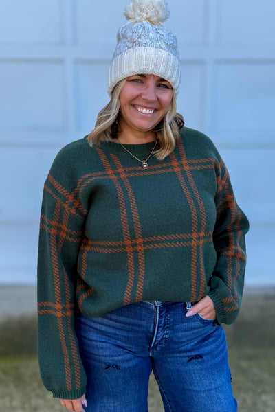 Hunter & Rust Plaid Jacquard Sweater