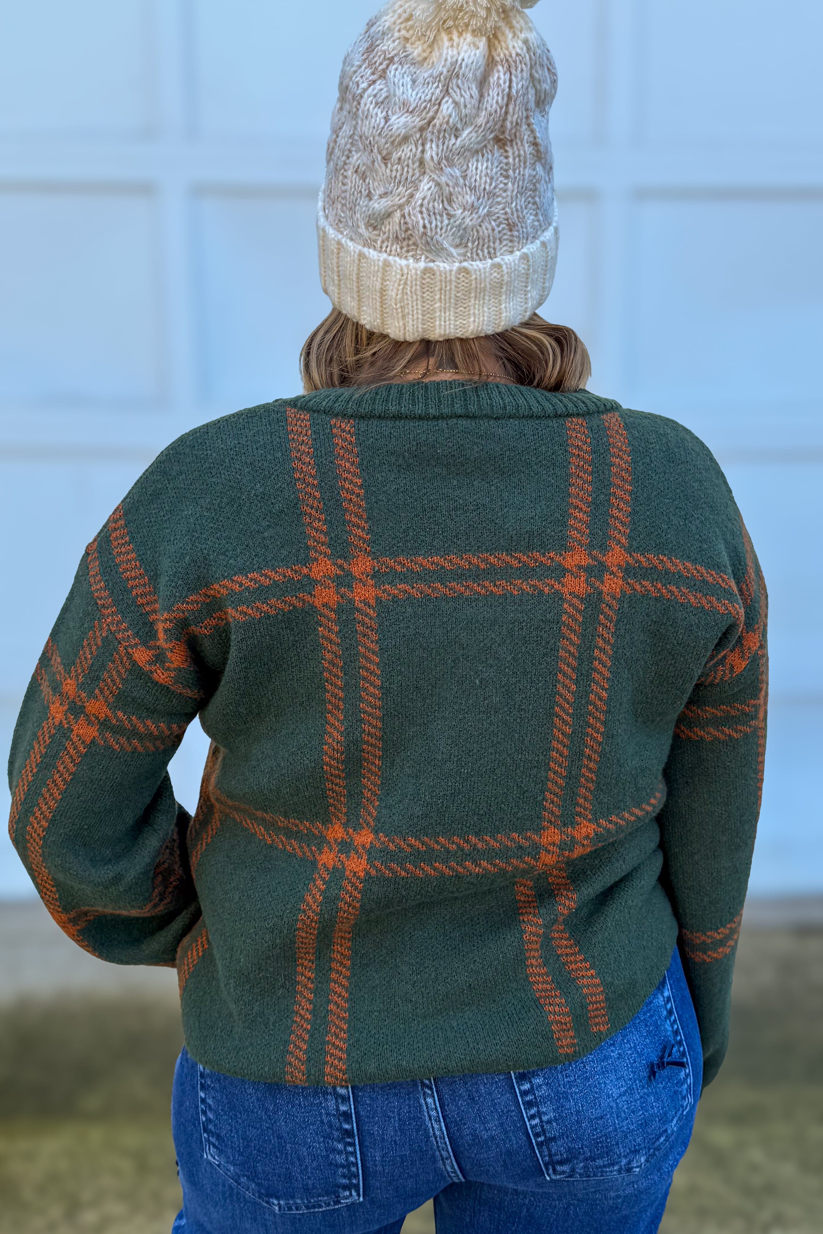 Hunter & Rust Plaid Jacquard Sweater Back