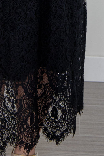 Black A-Line Waist Tie Dress details