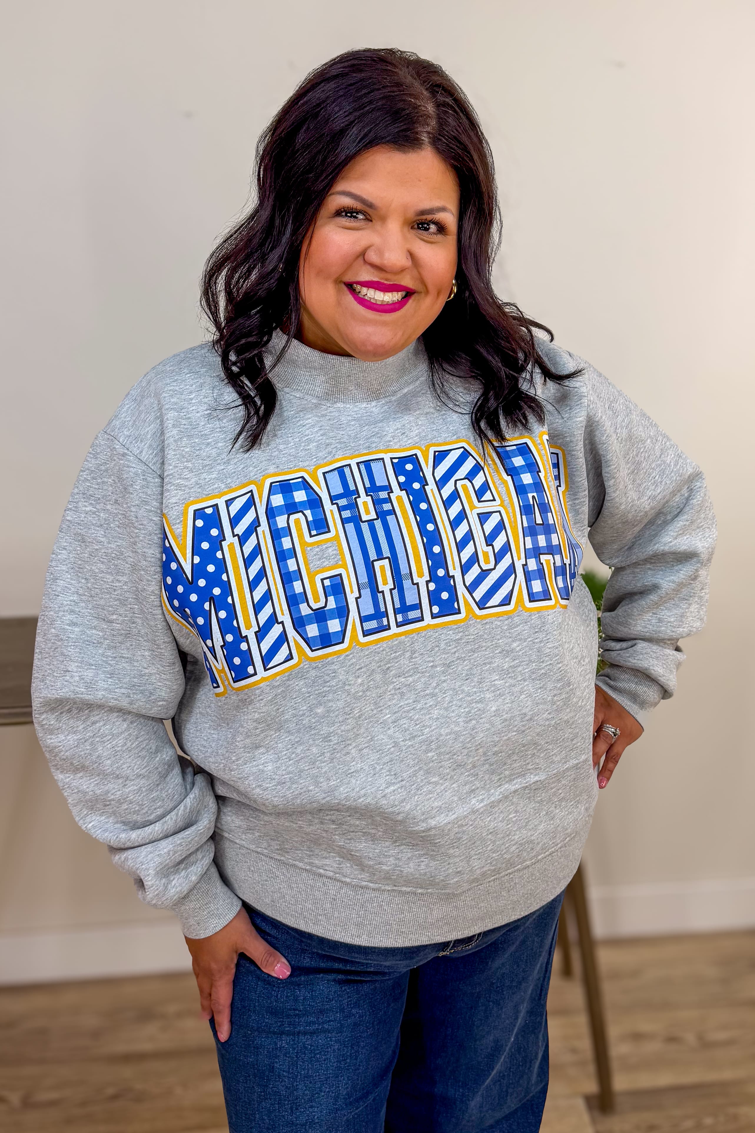 Michigan Mock Neck Sweatshirt