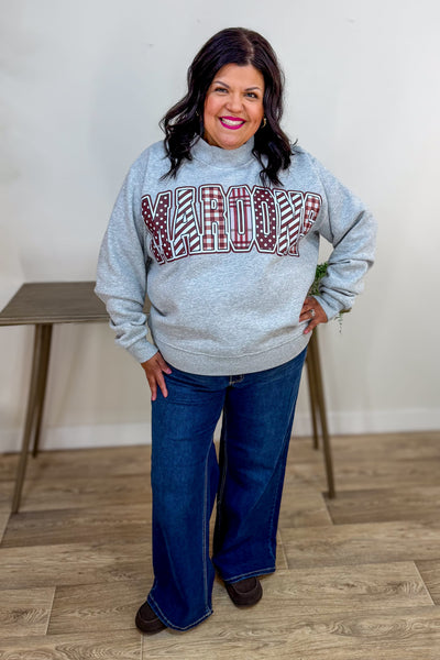 Maroons Mock Neck Sweatshirt Styled