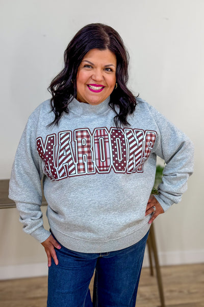 Maroons Mock Neck Sweatshirt