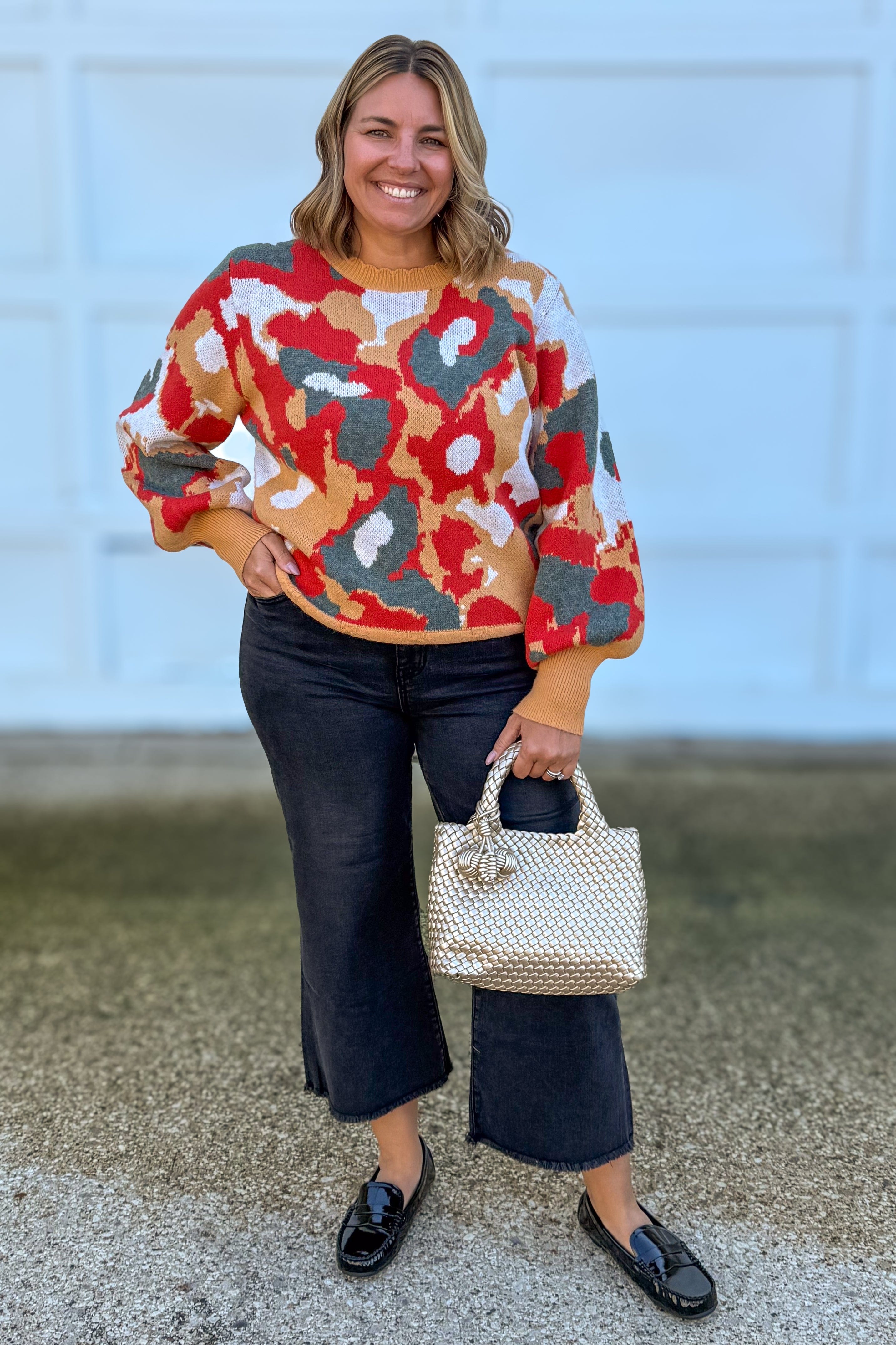Yellow & Olive Jacquard Sweater Styled