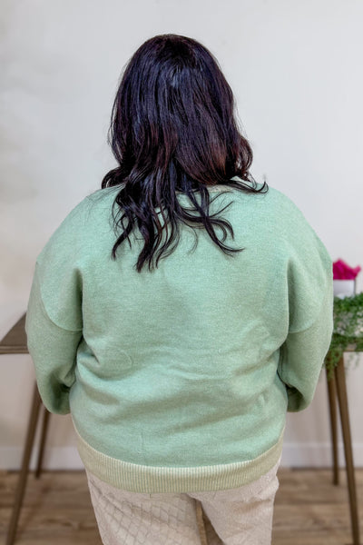 Sage Cute Dog Intarsia Knit Sweater Back