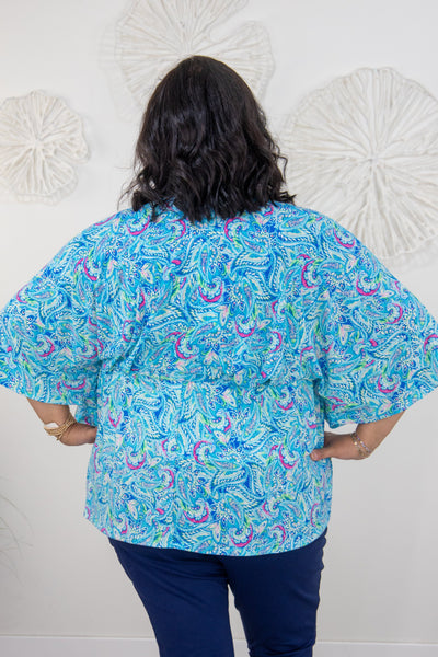 Beauftiful Blues Paisley Dreamer Top Back