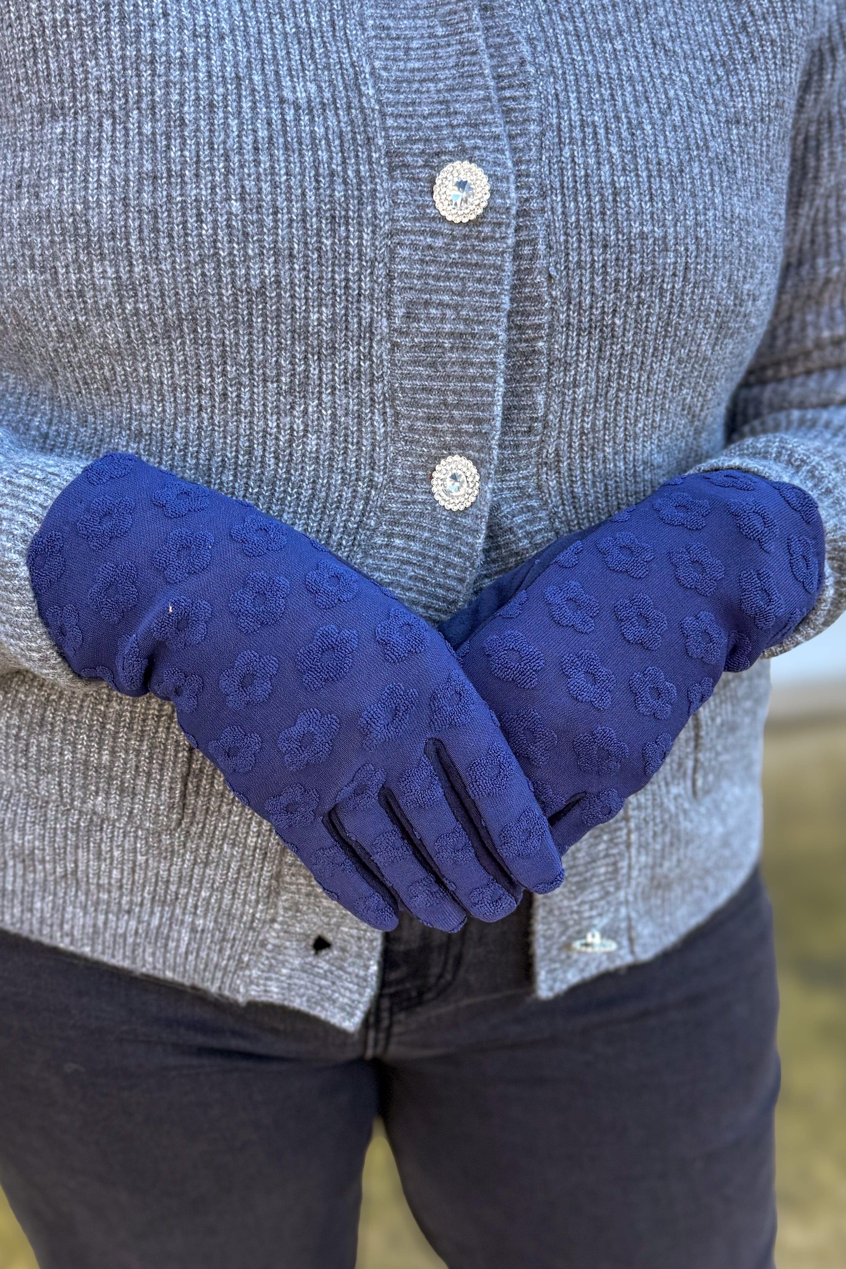 Navy Petunia Dual Texture Glove