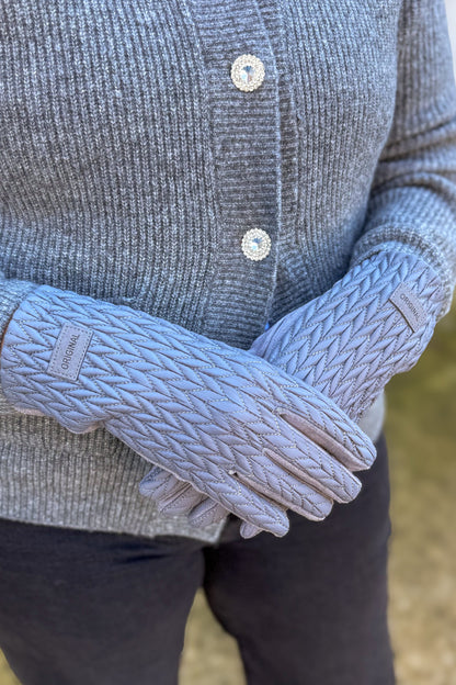Gray Stocking Stitch Texture Gloves
