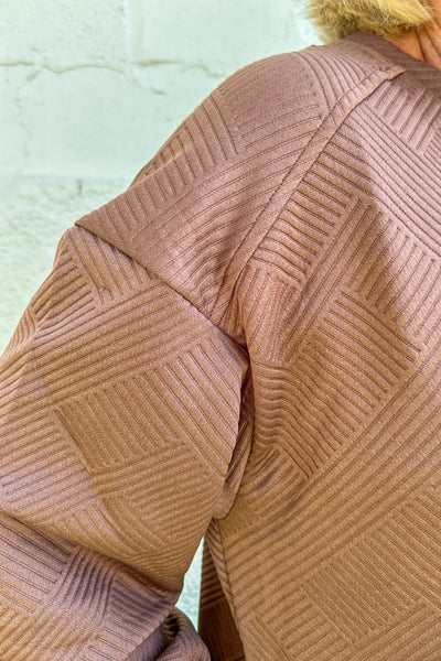 Cocoa Textured Dress detail