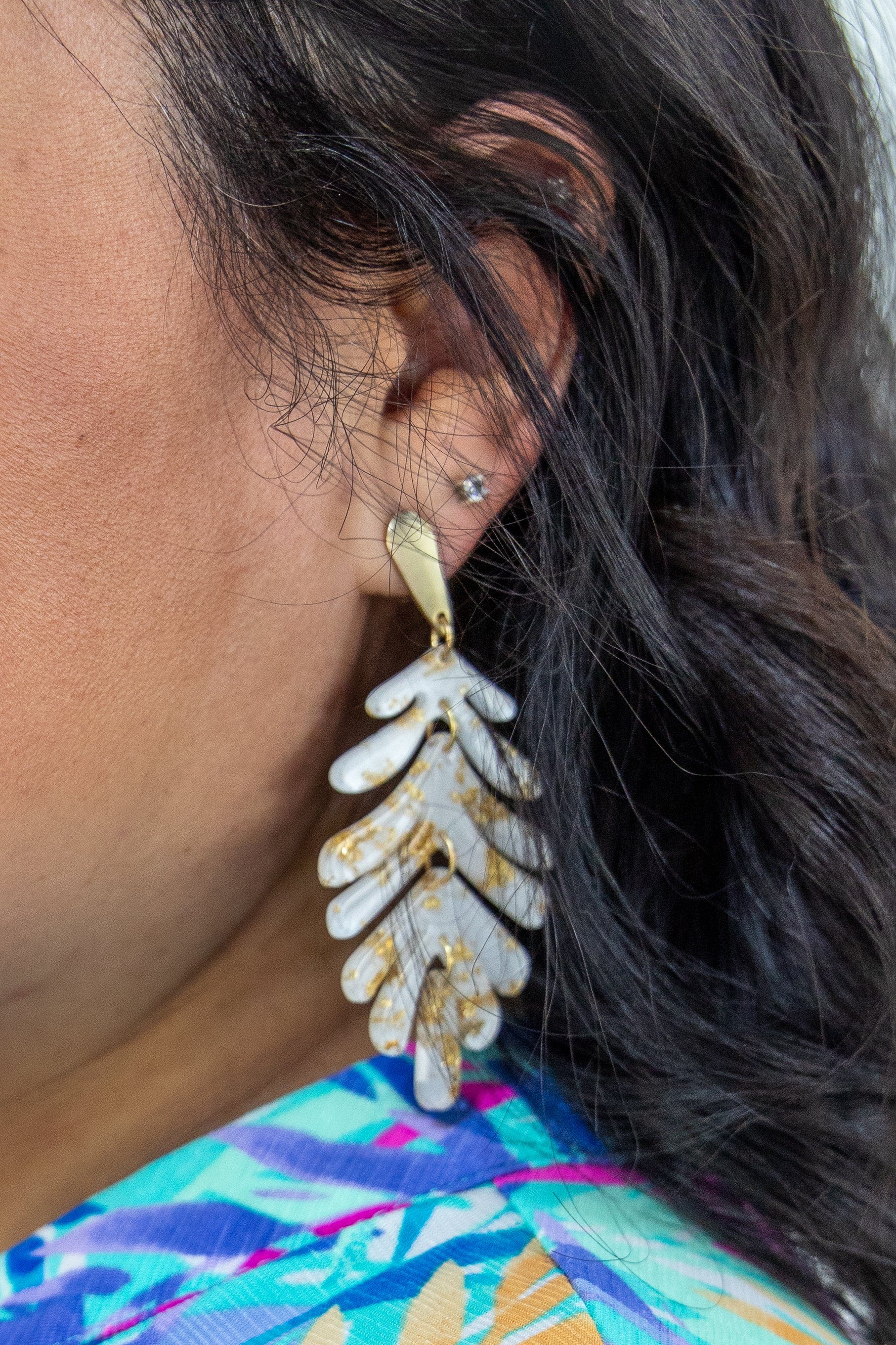 Gold Foil Leaf Earring