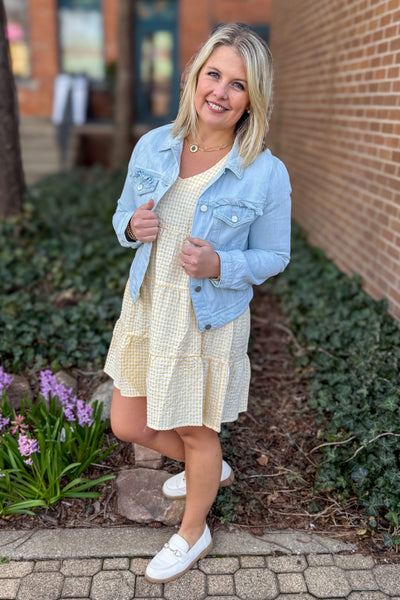  Yellow Bubble Sleeve Tiered Mini Dres