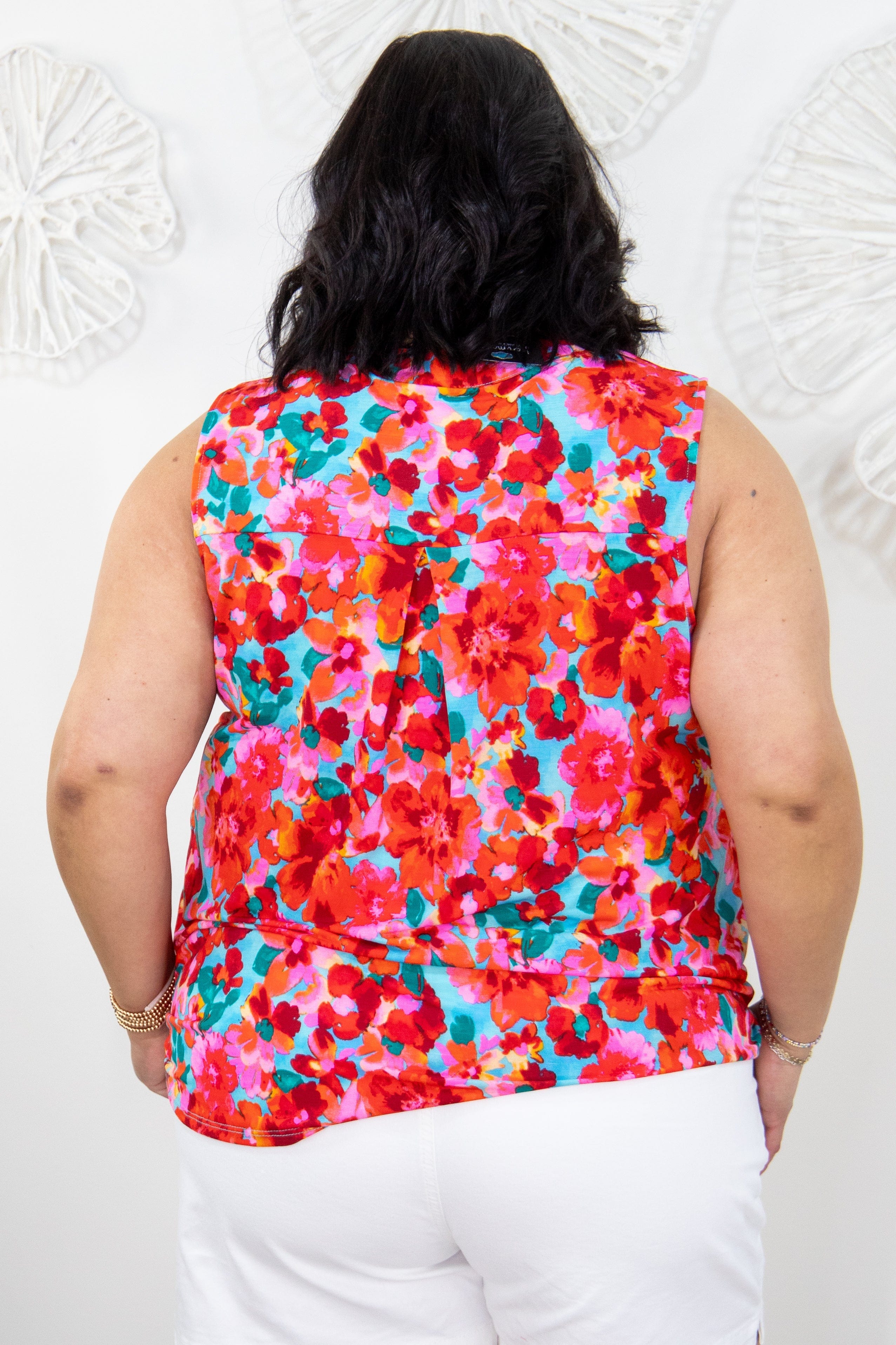 Red Multi Floral Lizzy Tank Top back