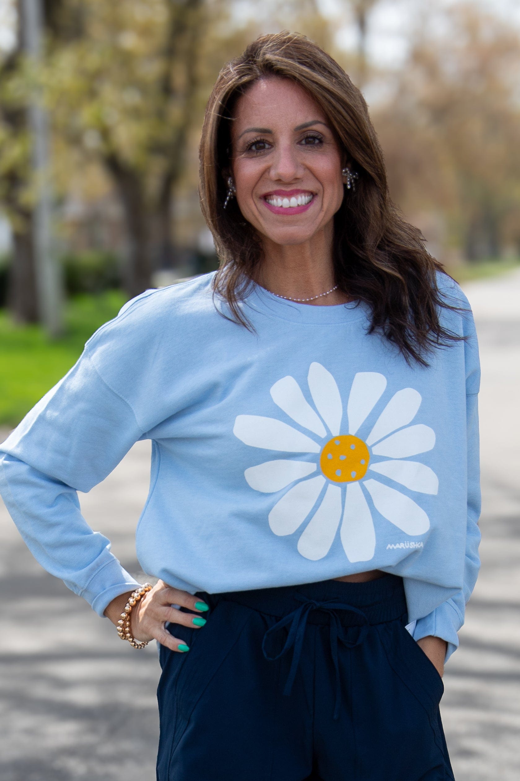Big Daisy Drop Shoulder Sweatshirt