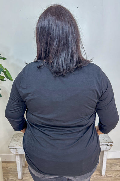 Black Vneck Top back