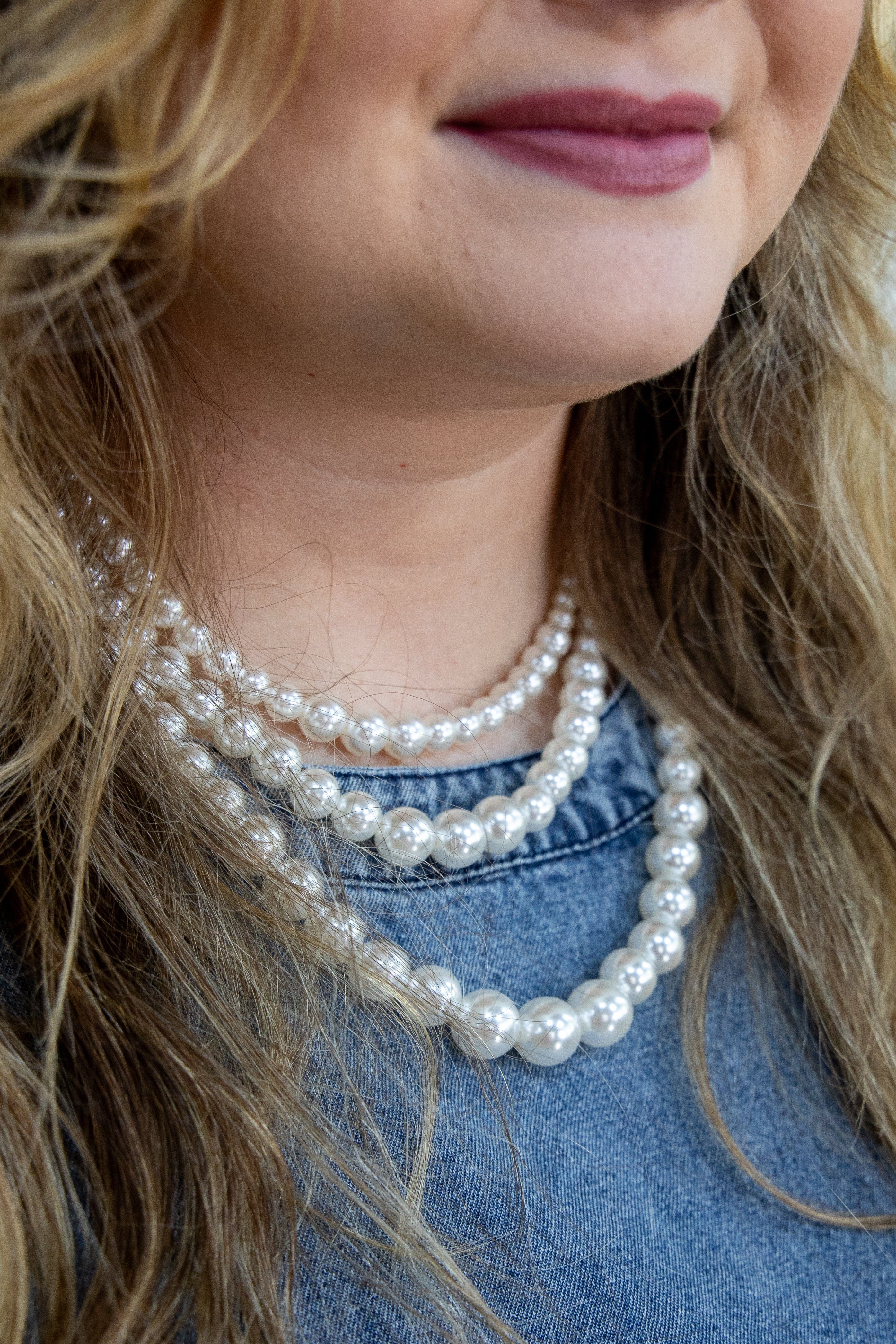 Three Layer Pearl Necklace