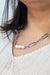 Silver Paperclip Freshwater Pearl Necklace