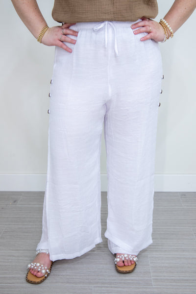 White Flowy Pant