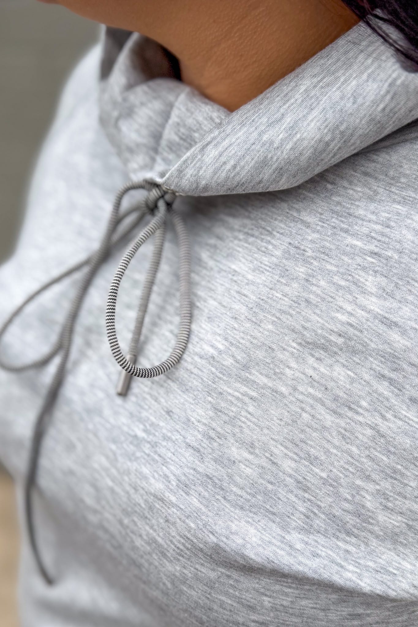 Charcoal Soft Cowl Neck Pullover Detailed