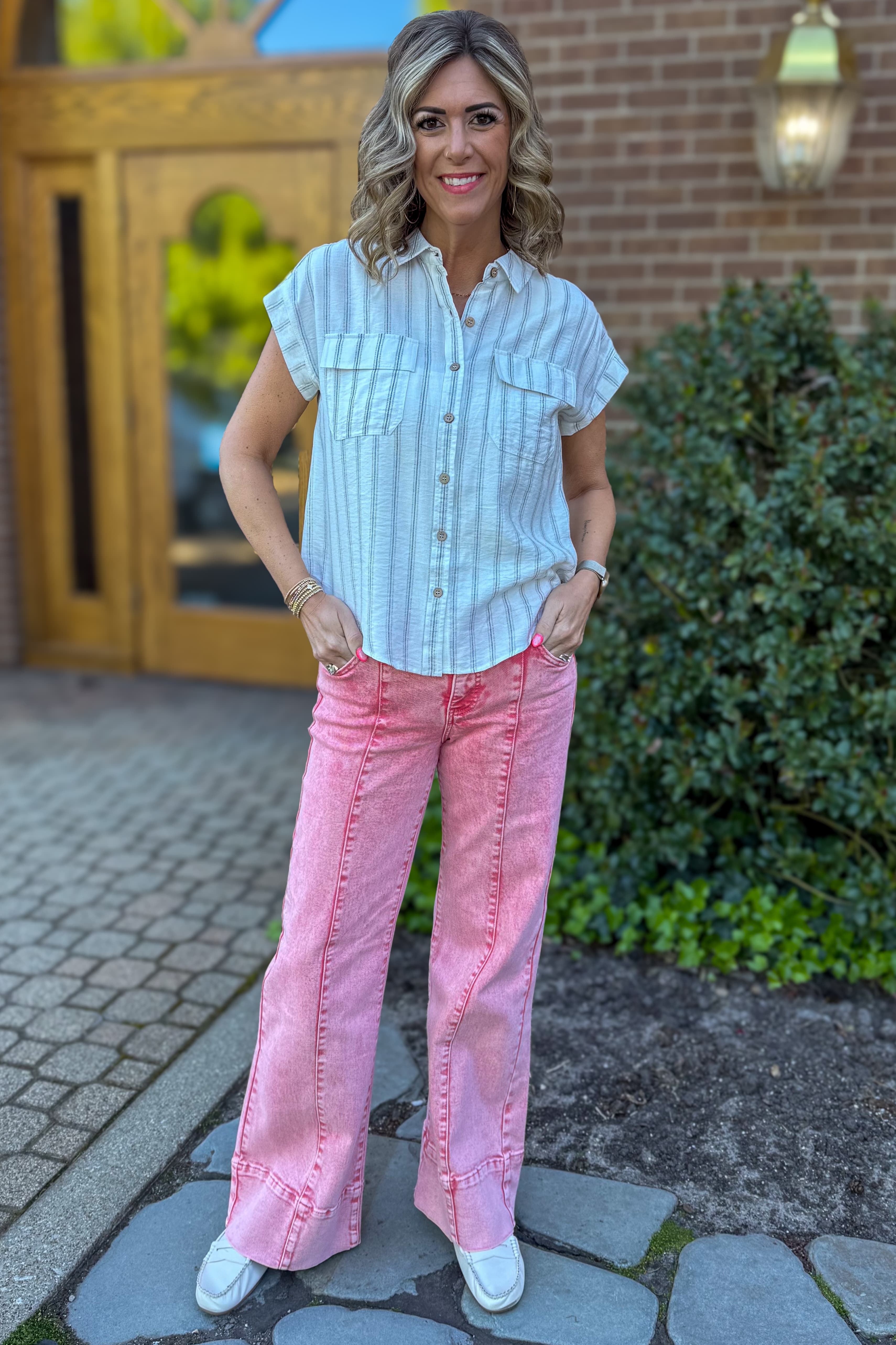 Taffy Mid Rise Wide Leg Pant Styled