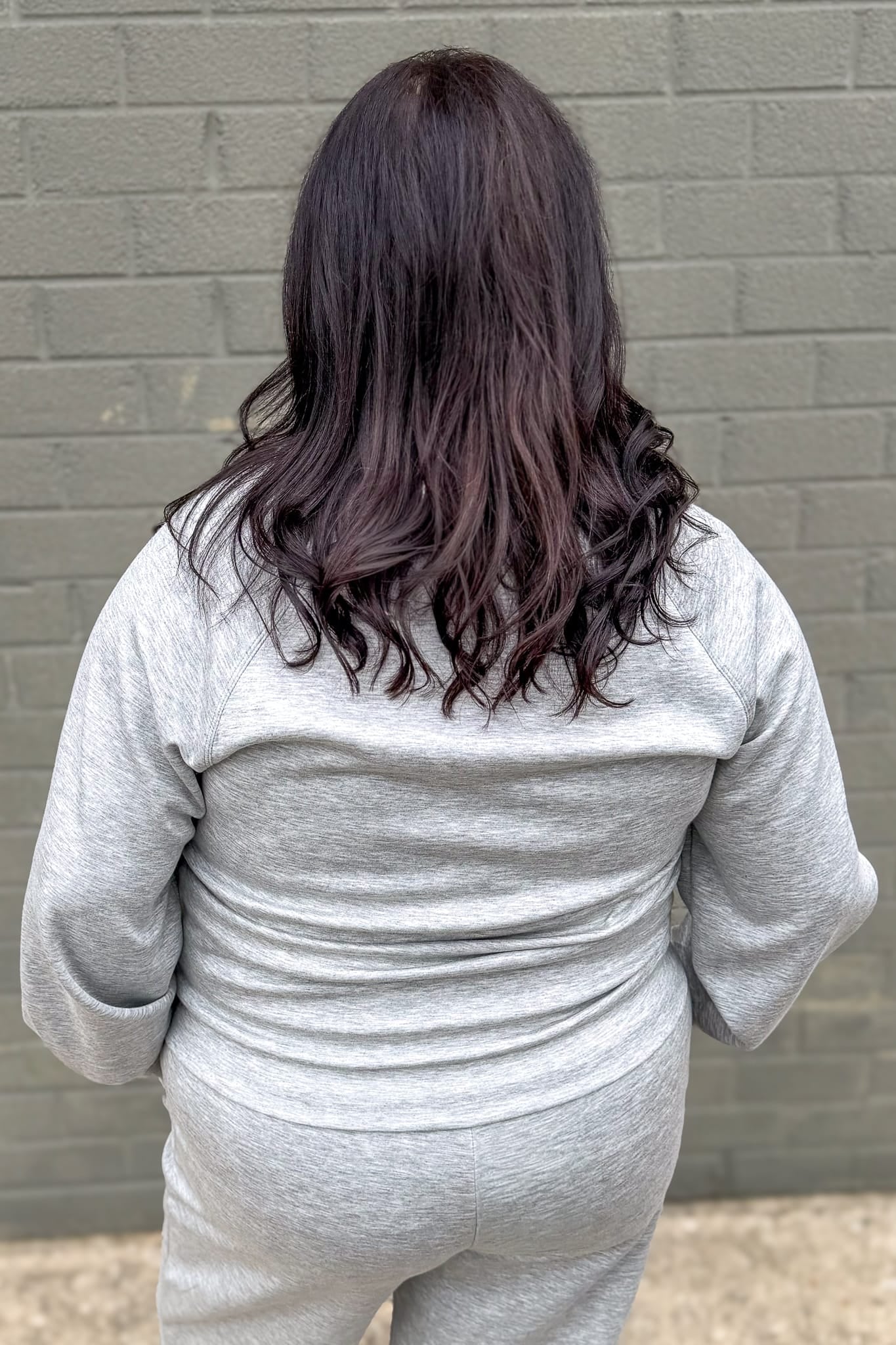 Charcoal Soft Cowl Neck Pullover Back
