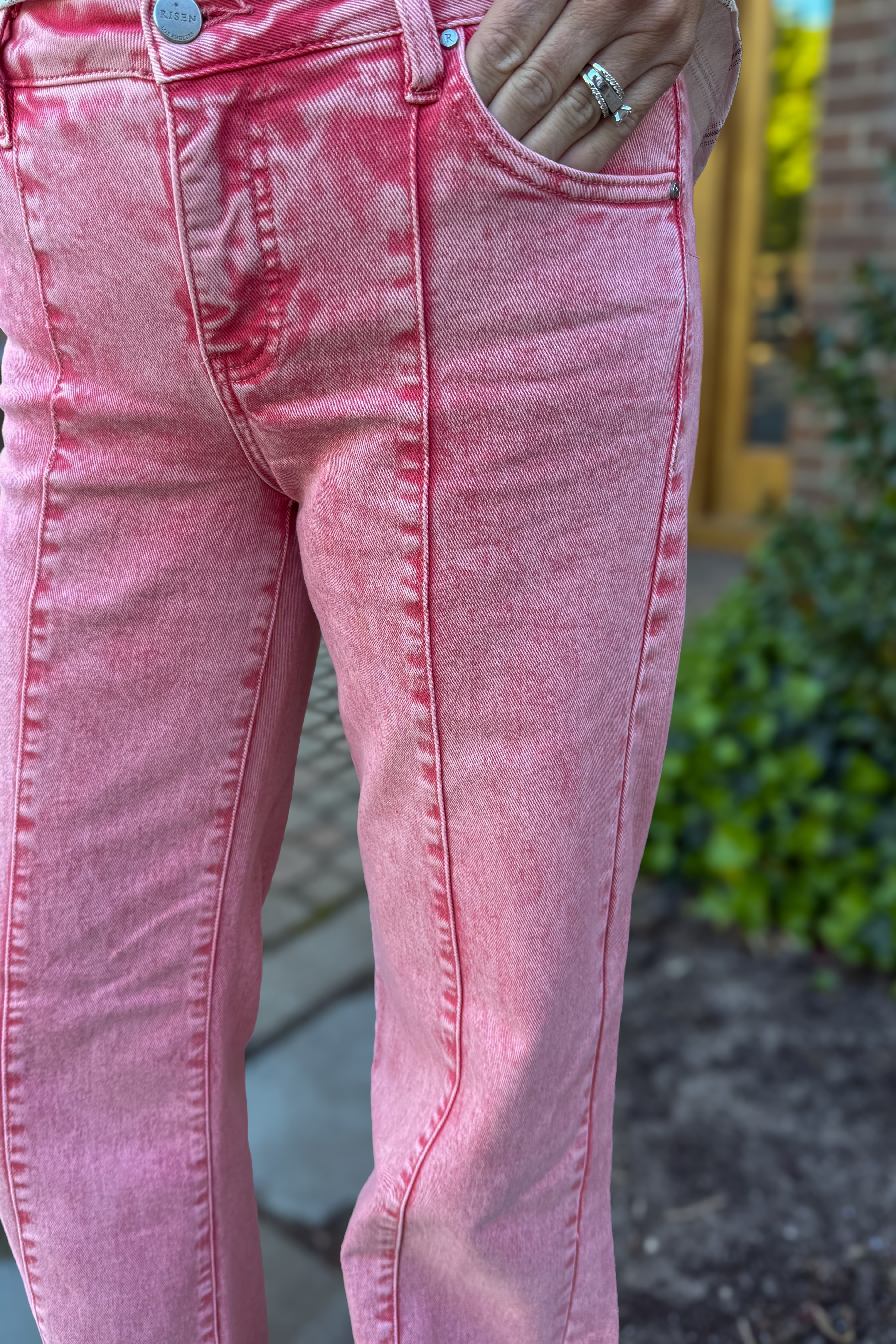 Taffy Mid Rise Wide Leg Pant Detailed