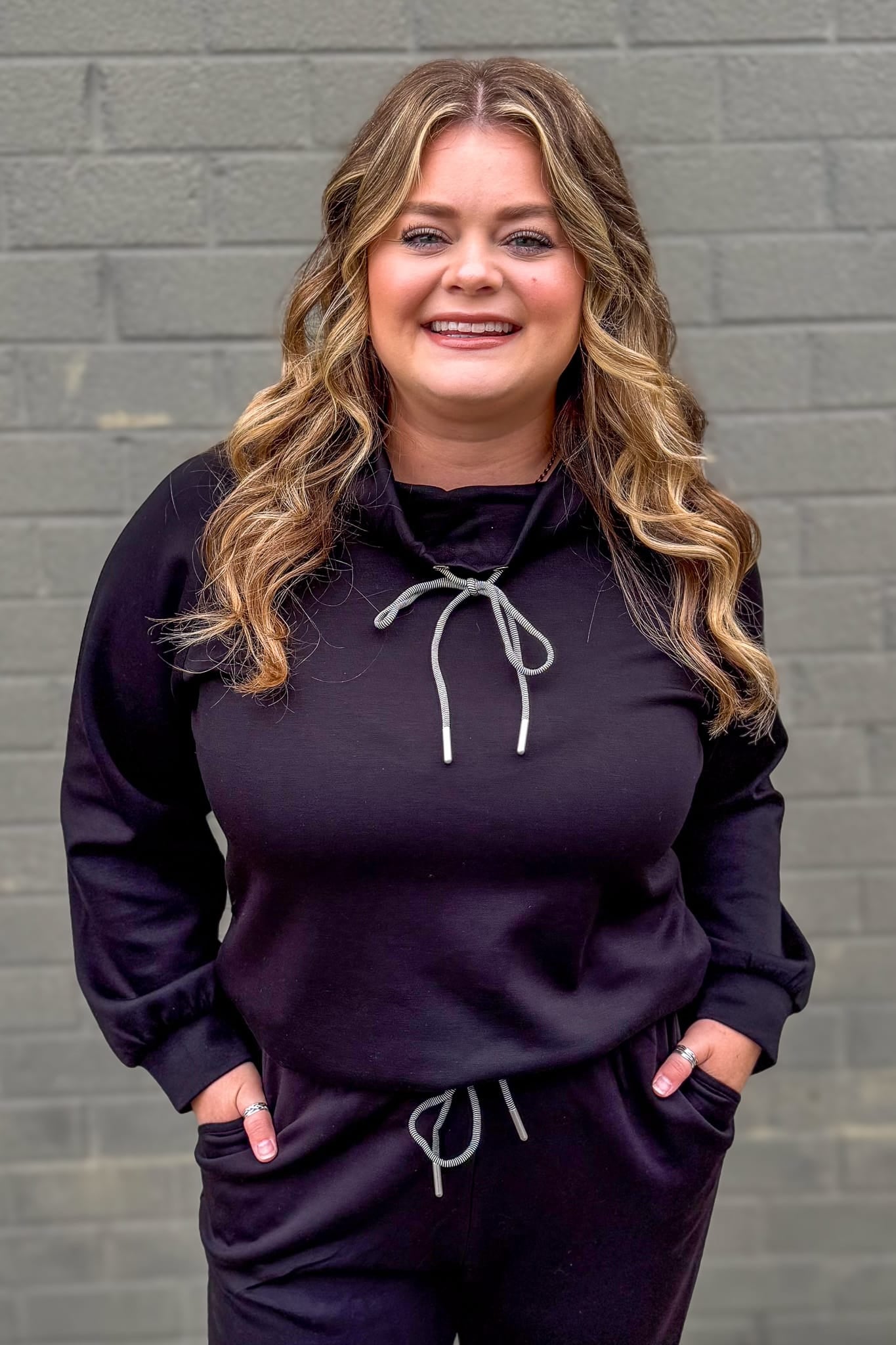 Black Soft Cowl Neck Pullover