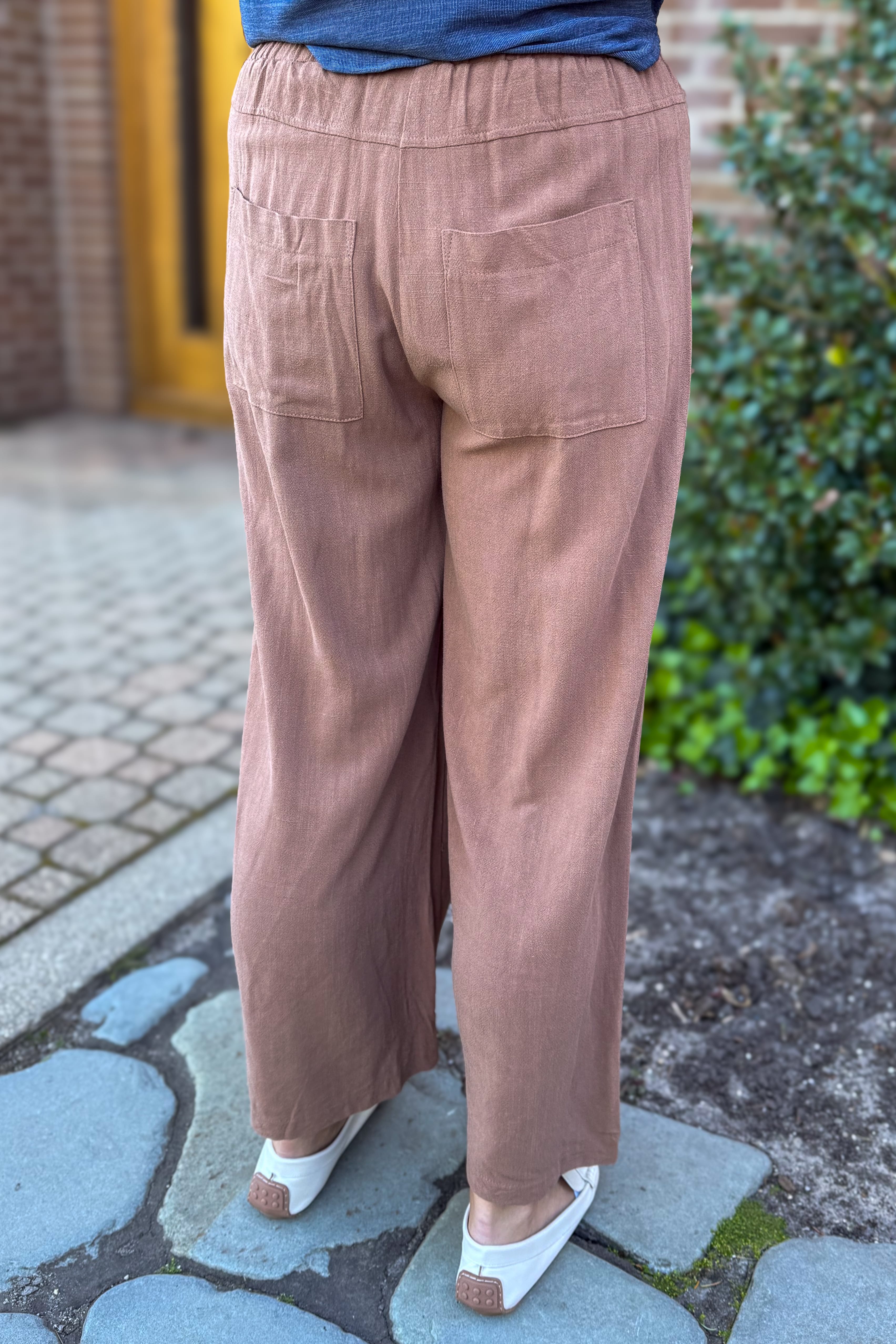 Cappuccino Rayon Wide Leg Pant Back