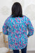 Teal & Salmon Wave Patterned Lizzy Top back