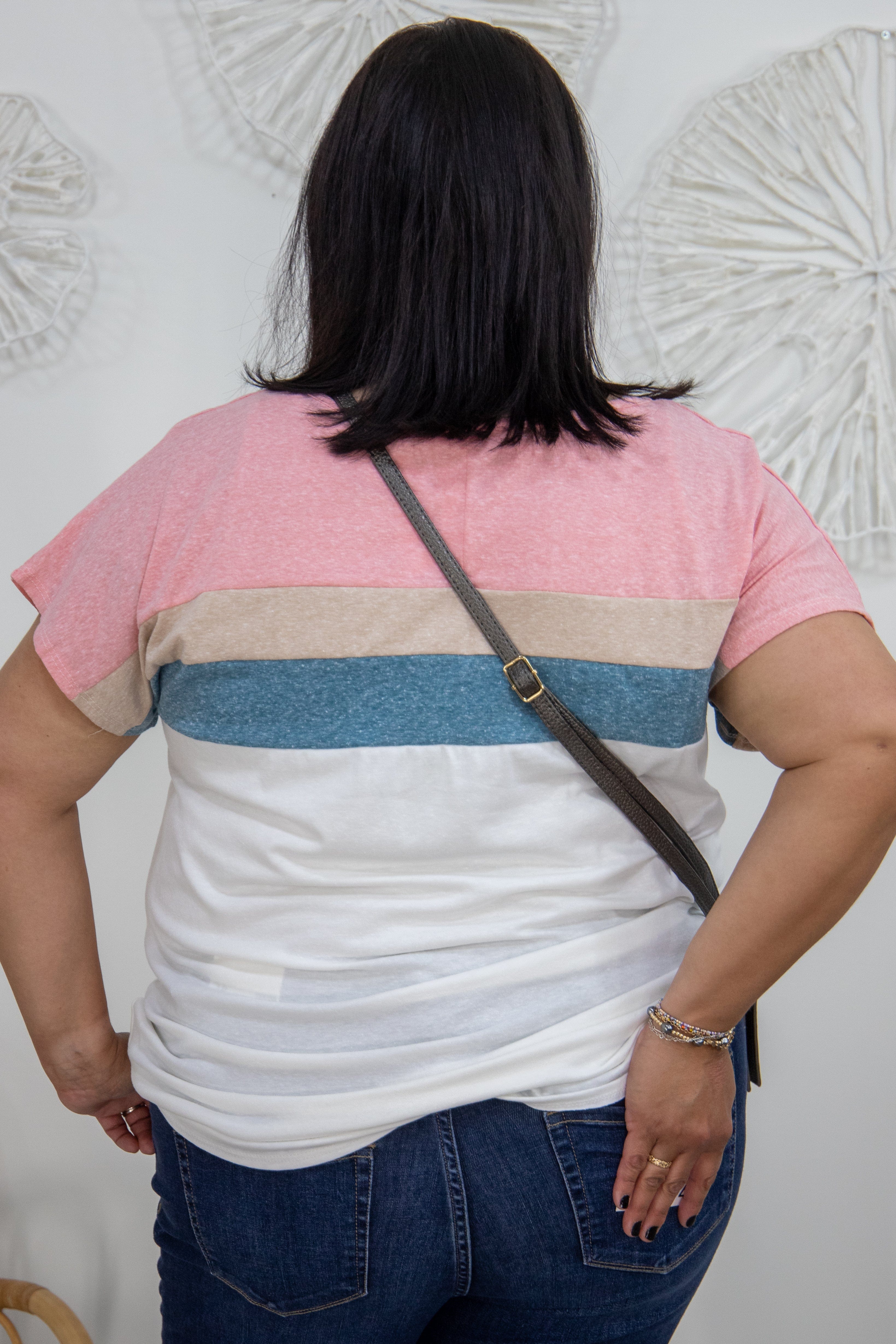 Multi Color Wide Stripe Top back