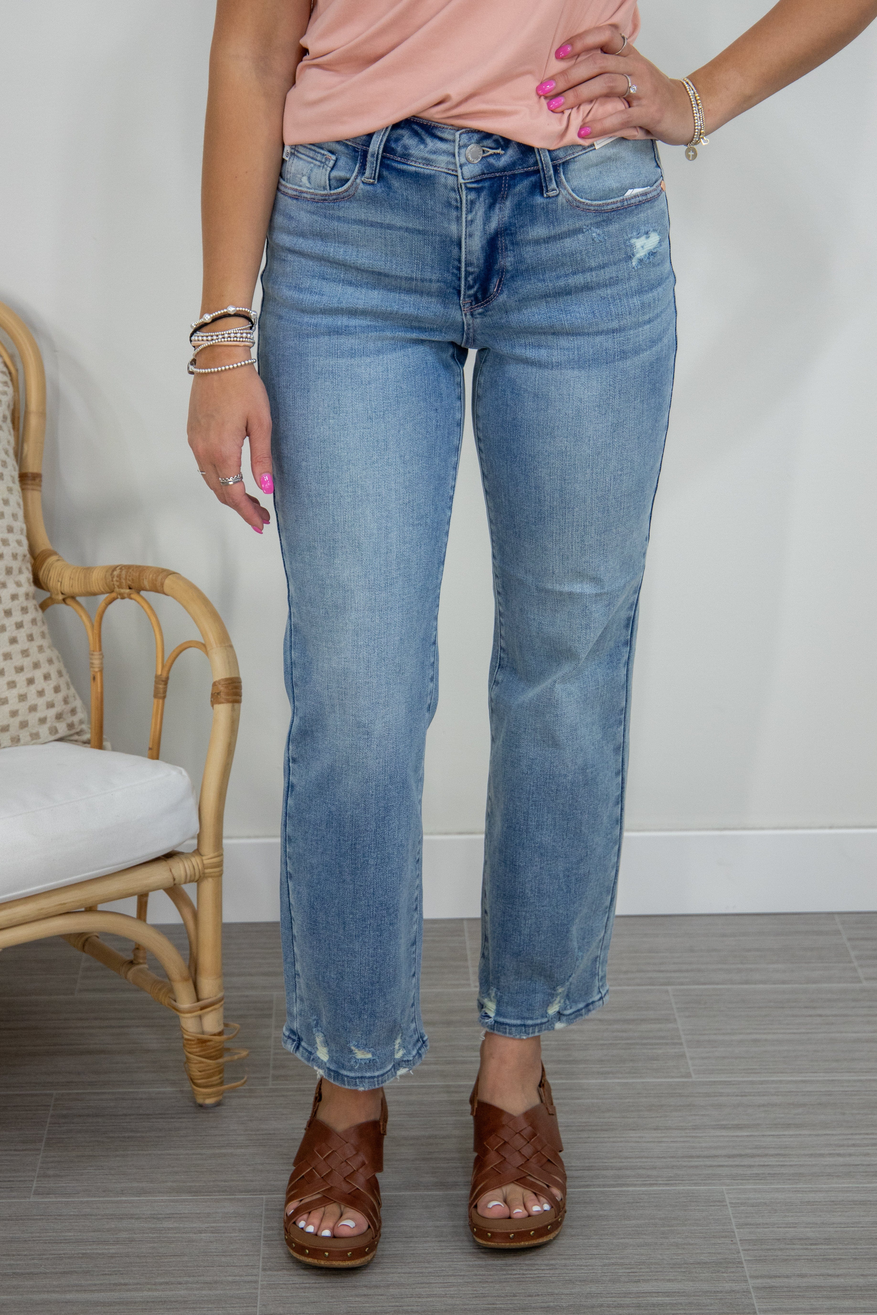 Medium Wash Destroy Straight