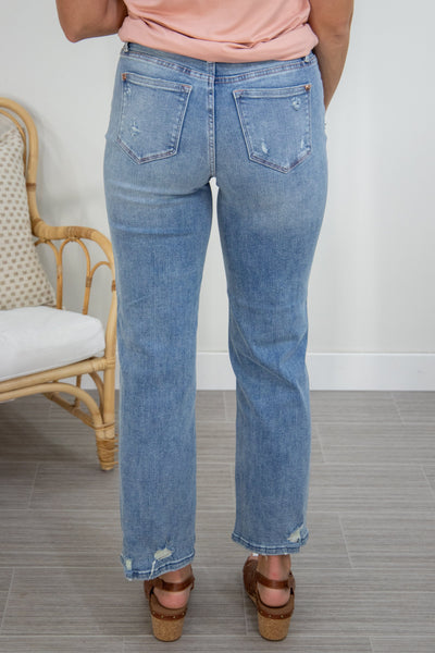 Medium Wash Destroy Straight back