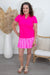 Hot Pink Pleated Collar Polo Top styled