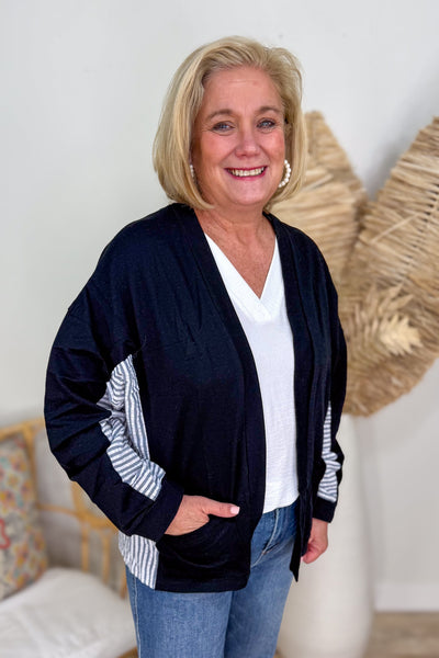 Black Contrast Cardigan