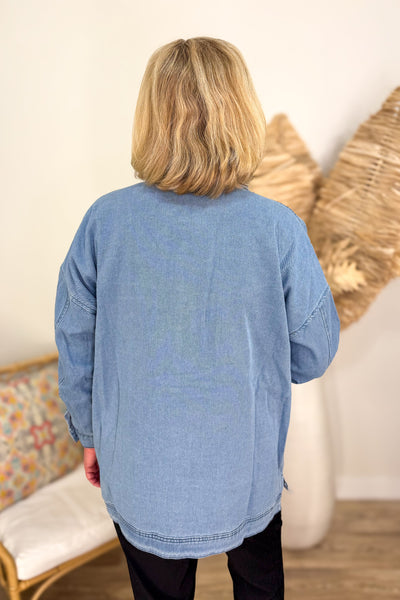 Medium Wash Utility Denim Jacket back