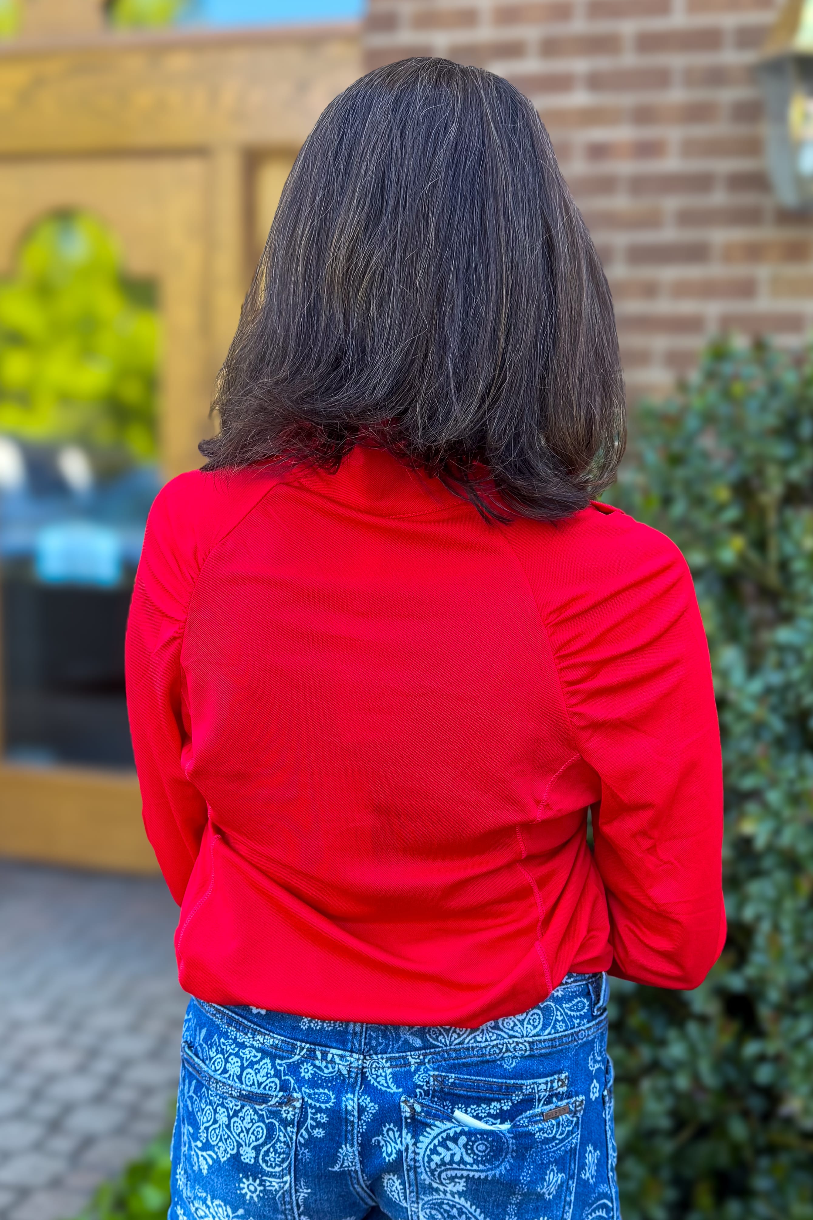 Tropic Red 1/4 Zip Marina Pullover Back