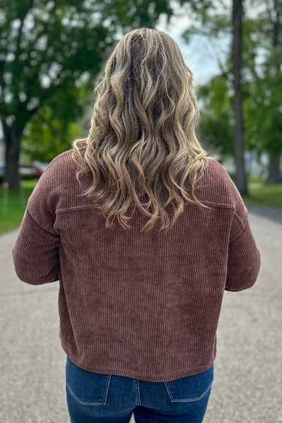 Chocolate Corduroy Cropped Jacket back