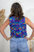 Royal with Orange Floral Lizzy Tank Top