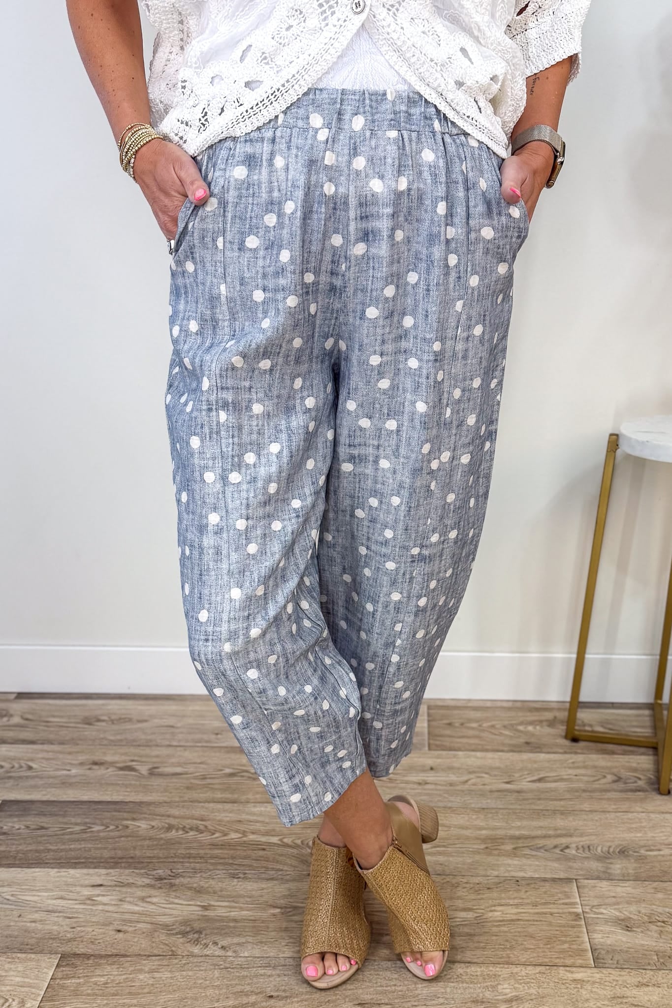 Denim Polka Dot Genie Pant