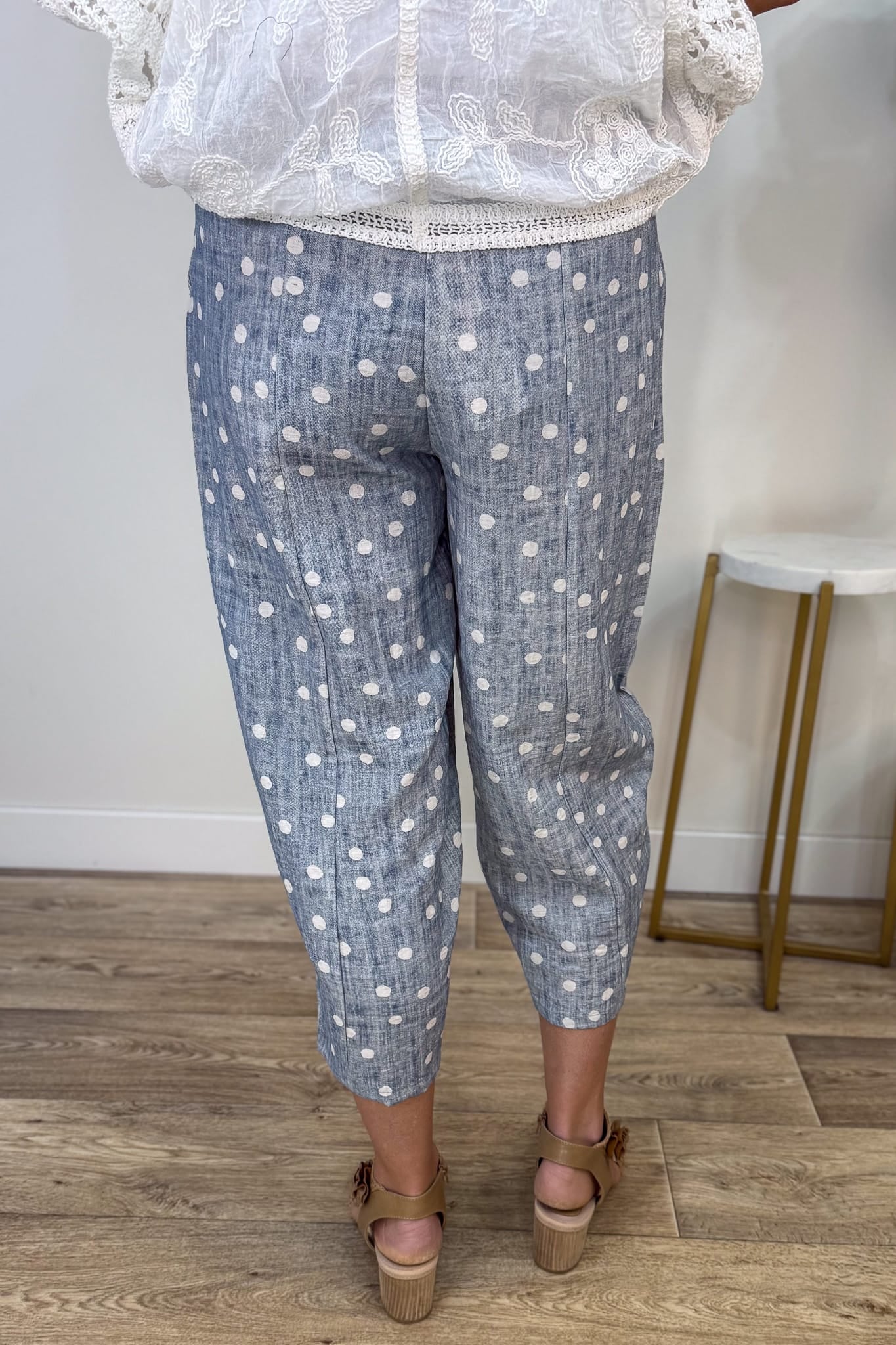 Denim Polka Dot Genie Pant Back
