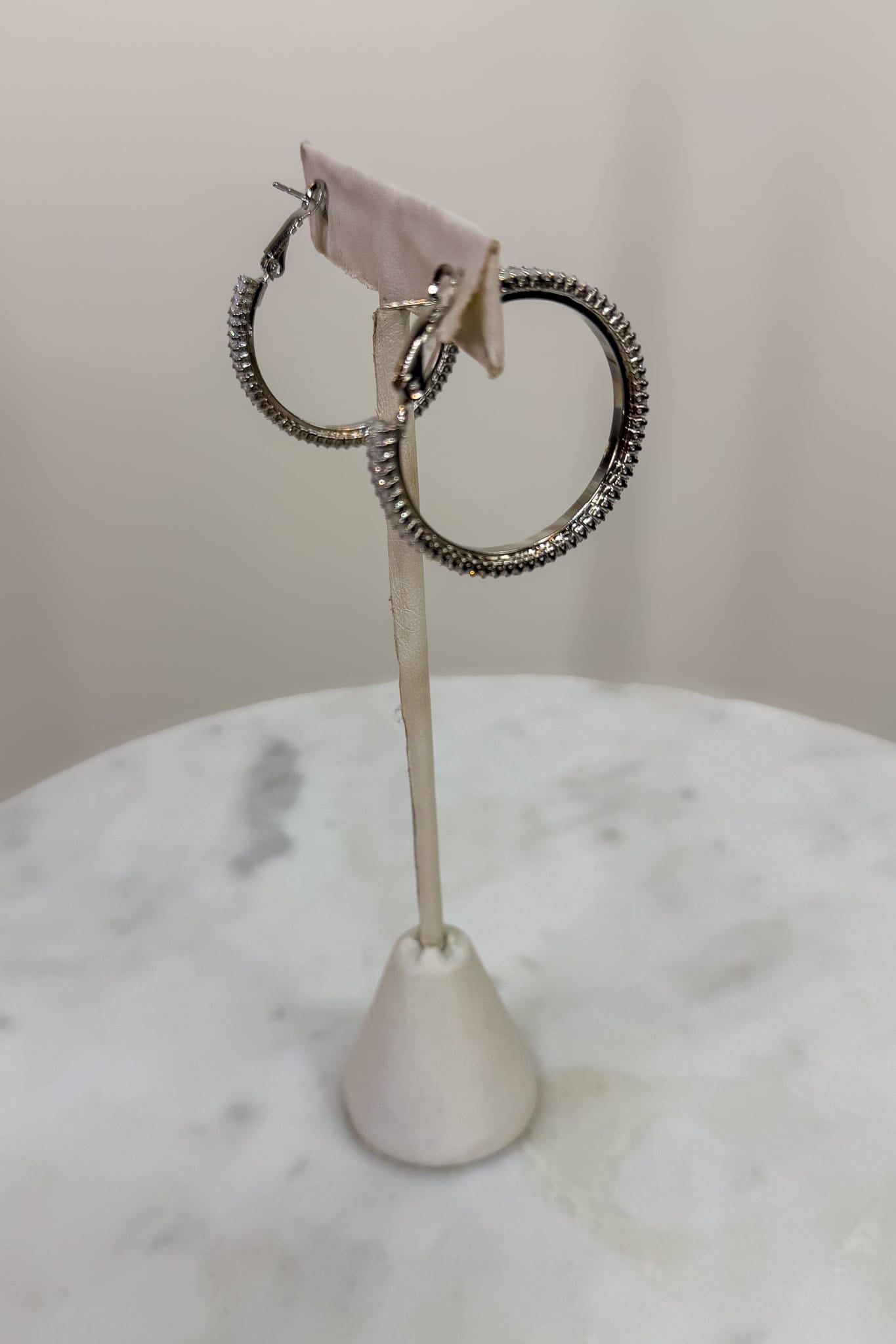 Crystal Silver Hoop Earring Back
