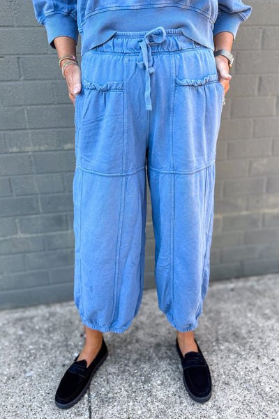 Dusty Blue Mineral Washed Terry Set