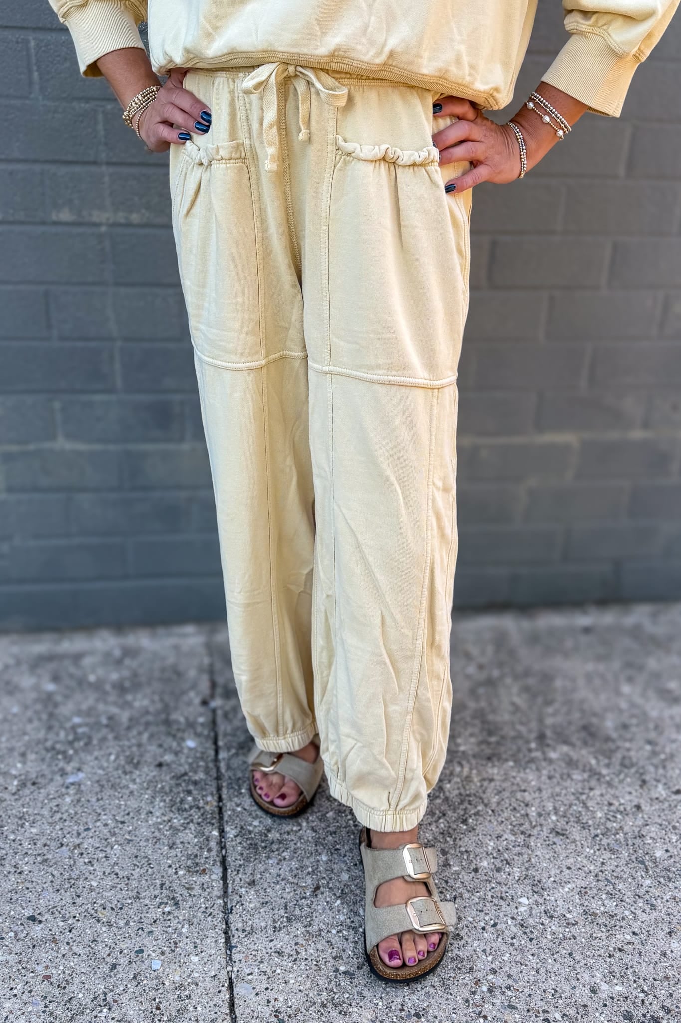 Chamomile Mineral Washed Terry Set Bottoms