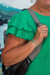 Emerald Ruffle Sleeve Gauze Top sleeve detail