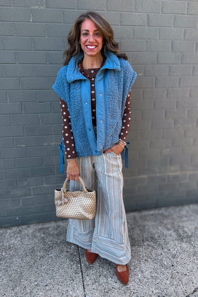 Multi Striped Flowy Wide Leg Pant Styled