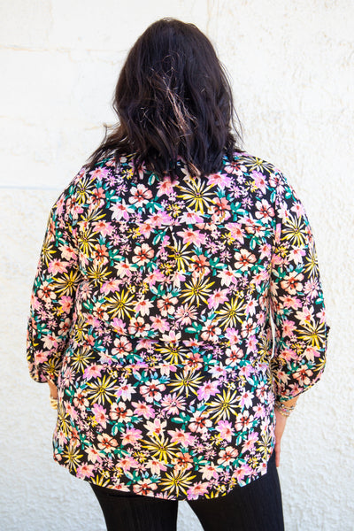 Black & Yellow Daisy Lizzy Top back