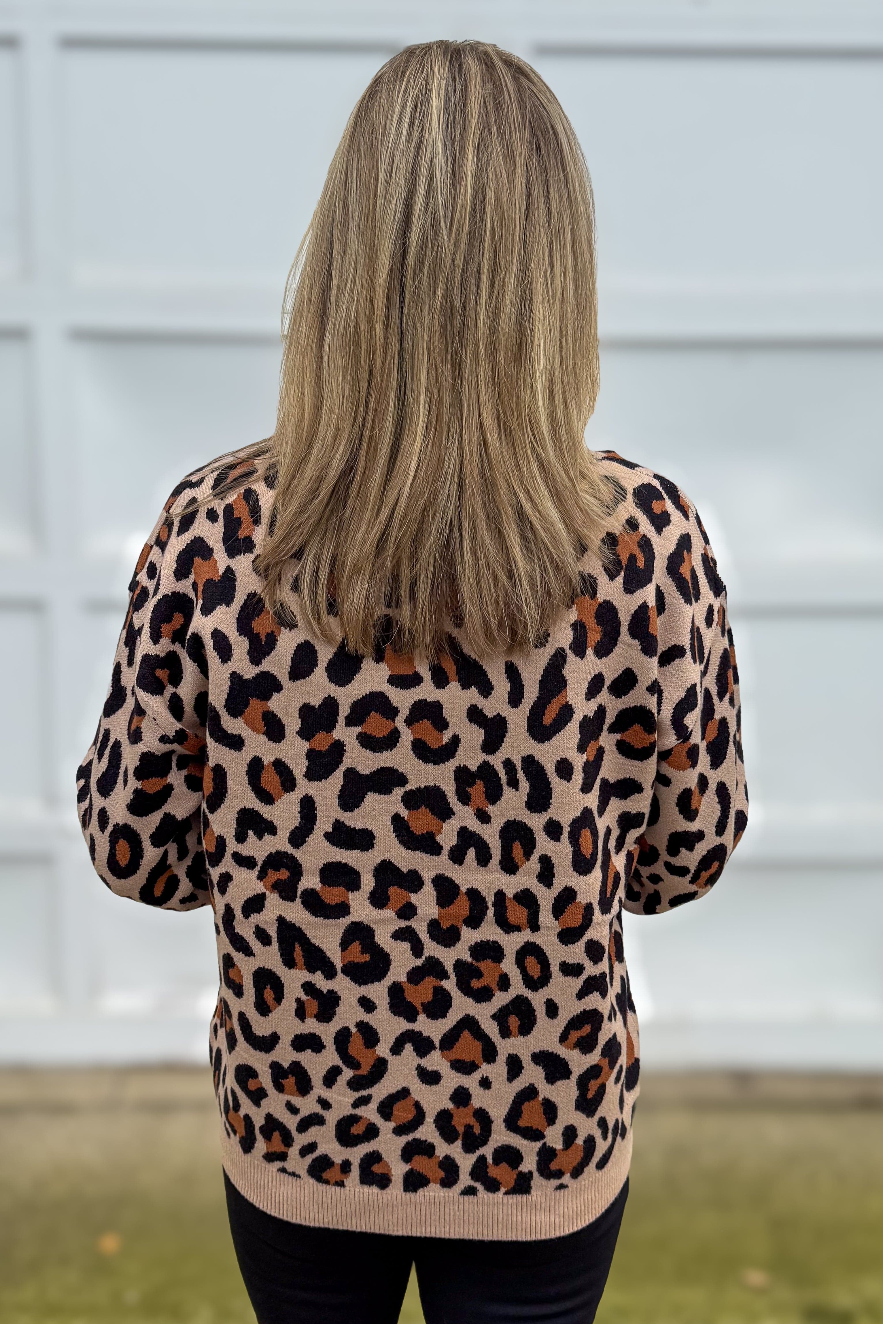Khaki Leopard Crewneck Sweater