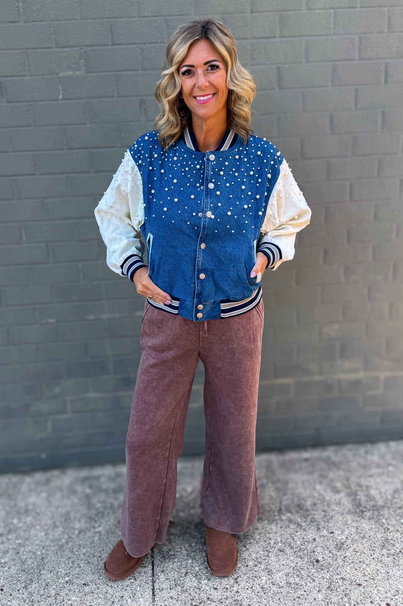 Denim Pearl Jacket Styled