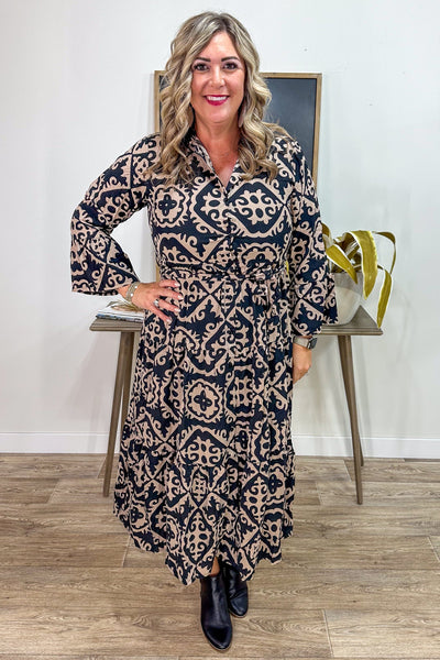 Black & Mocha Maxi Dress