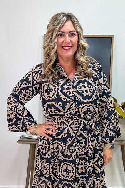 Black & Mocha Maxi Dress