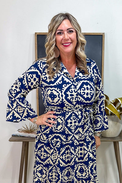 Navy & Ivory Maxi Dress