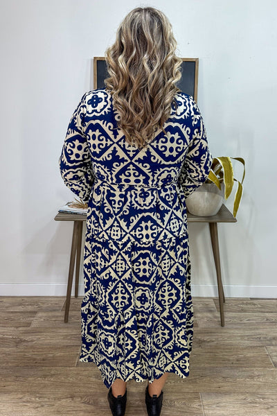 Navy & Ivory Maxi Dress
